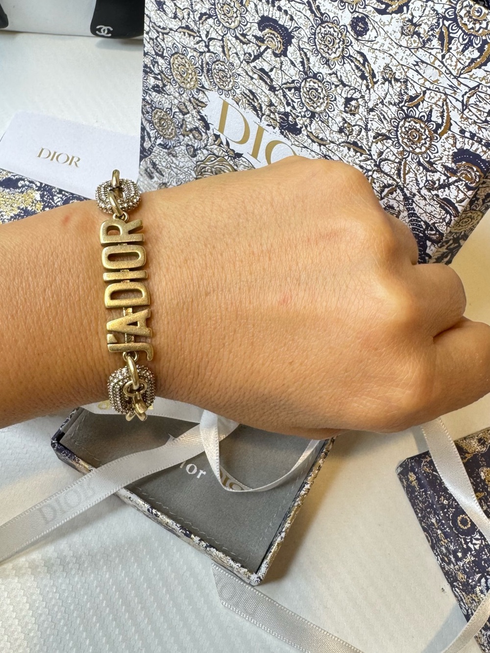 Dior J'Adior Letter Link Bracelet in Gold